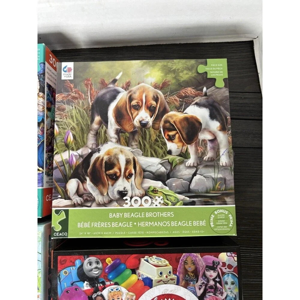 Puzzles 300 Pieces Retro Mattel Toys Dogs Gem Stones Lot Of 4 Bit N Pieces, Ceao